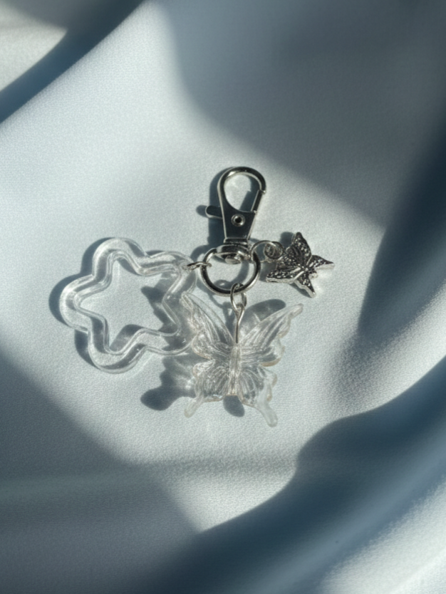 White Butterfly Star Keychai