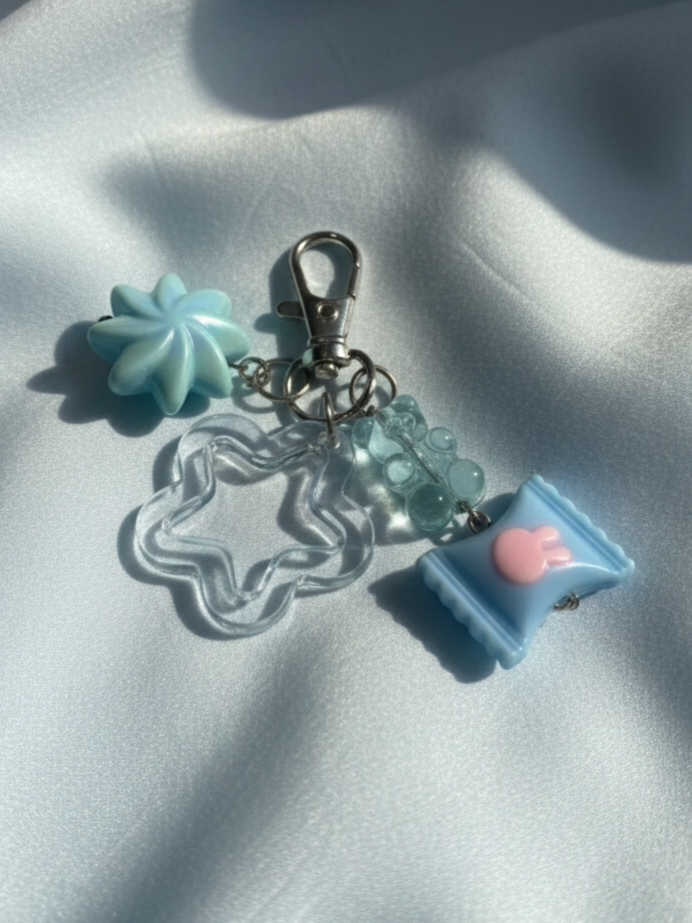Blue Star Candy Keychain