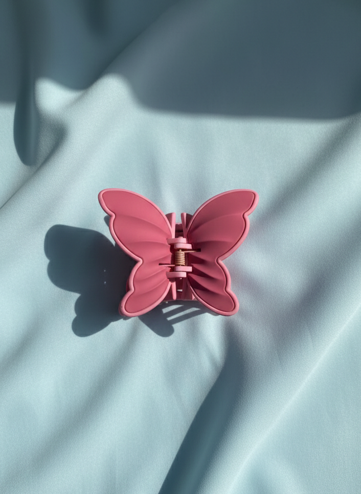 Pink Butterfly Claw Clip