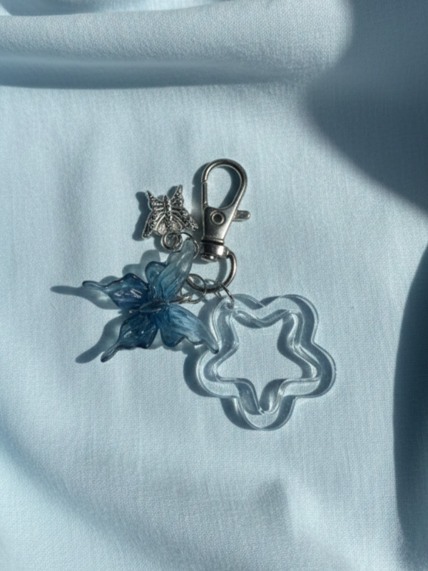 Blue Butterfly Star Keychain