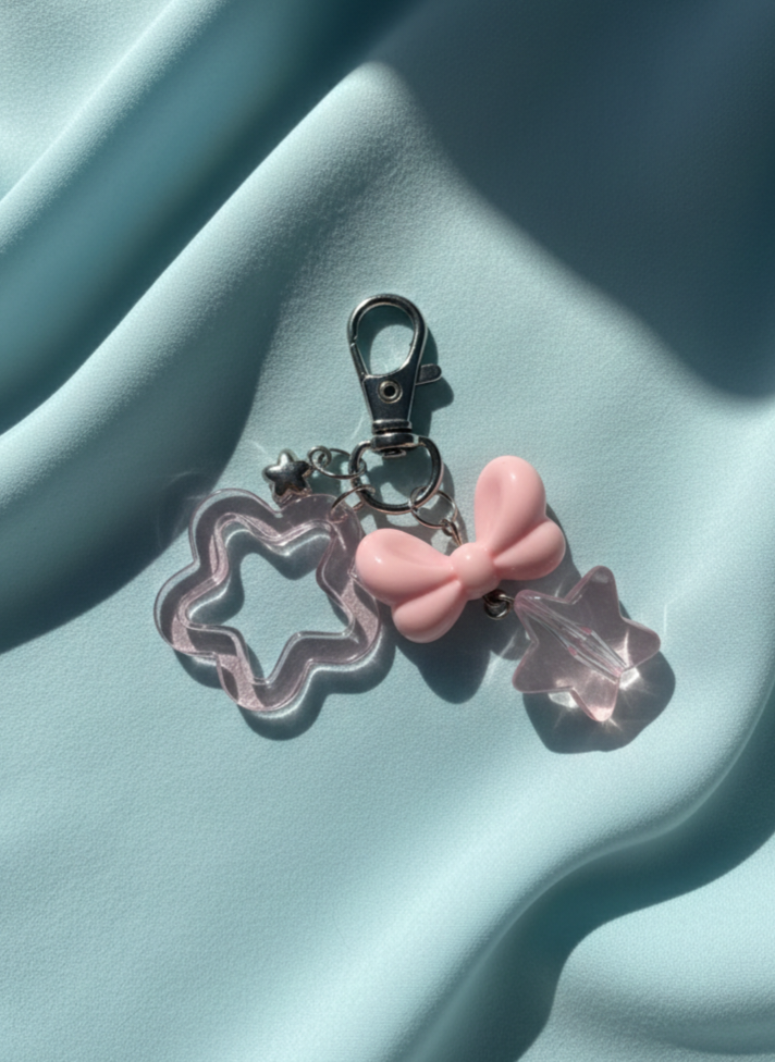 Pink Bow Keychain