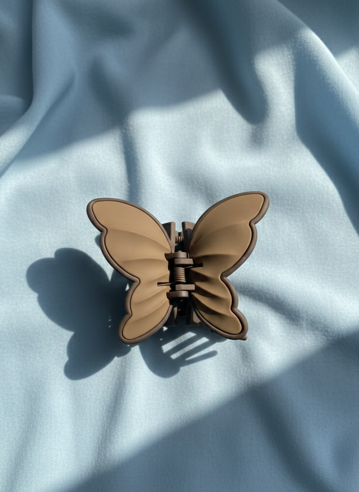 Brown Butterfly Claw Clip