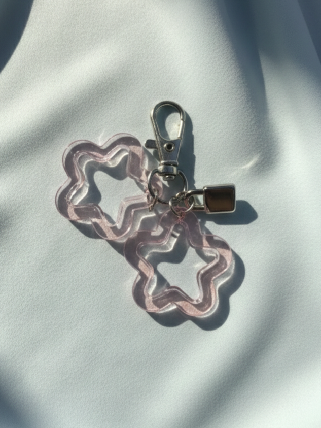 Pink stars keychain