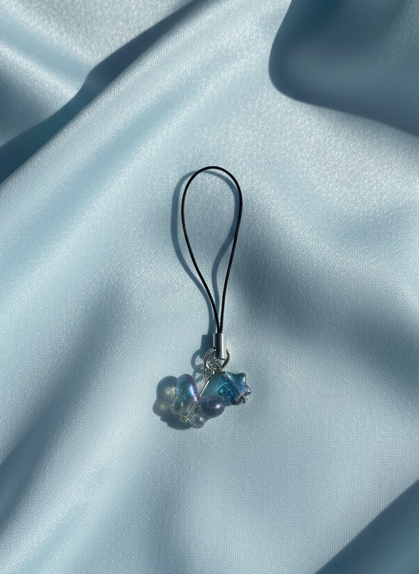 Black Glass butterfly Phone Charm