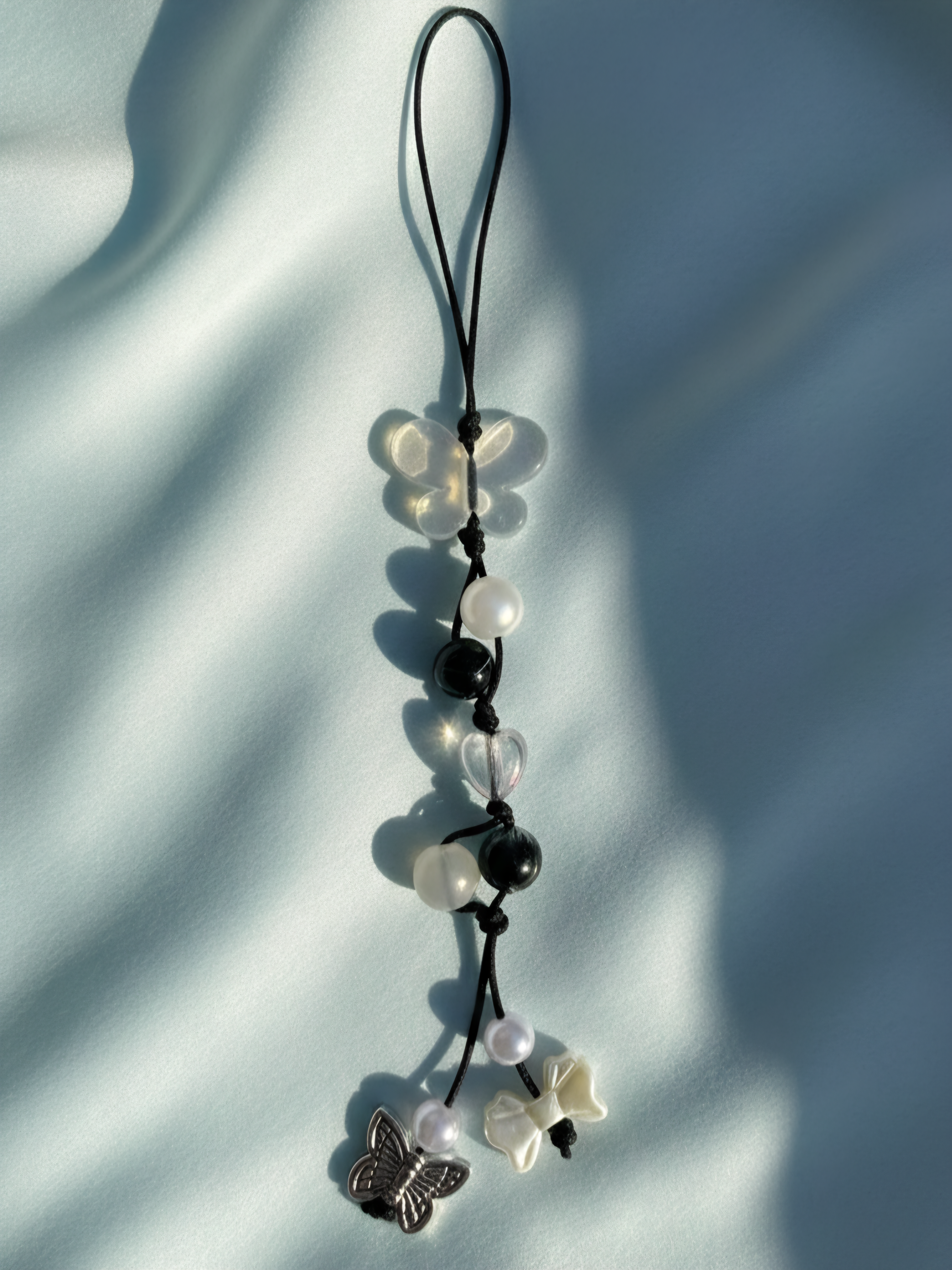 Black and White Phone Charm