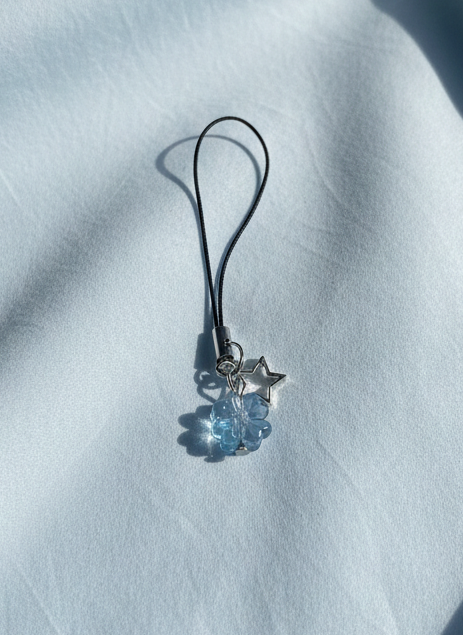 Blue Clover Leaf Phone Charm