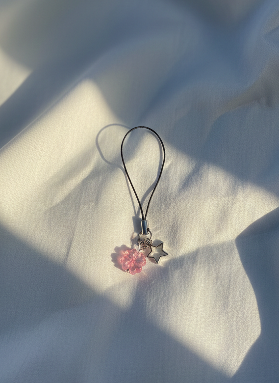 Pastel Pink Clover Phone Charm